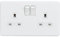 Knightsbridge SFR9000MW Screwless Double Switched Socket-Matt White, 230 V