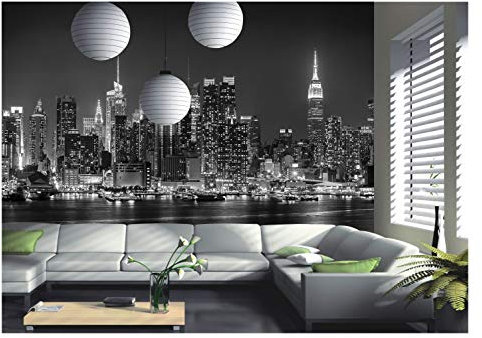 amazingsticker New York City Skyline Building Night Photo Wallpaper Mural Decoration Wall Covering 260x175cm