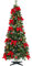 WeRChristmas Pre-Decorated Pop Up Christmas Tree with 100 LED Lights, Red, 6 feet/1.8m