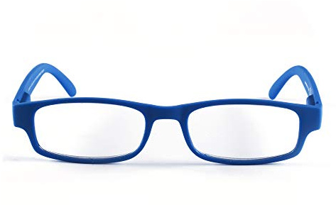 Contacta, One Color, Occhiali da Lettura per Uomo e Donna, Occhiali Leggeri, Funzionali e Colorati, Montatura con Aste Flex, Colore Blu, Diottrie +2,00, Confezione con Astuccio Portaocchiali, 21g