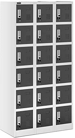 Fromm & Starck Armoire Vestiaire Métallique Casier À Casiers Métal Star_MCAB_16 (18 Casiers, Capacité 200 kg, Verrouillable, Tôle d'acier Laminée à Froid, 36 Clés)