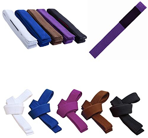 MMASPORT The Fight Evolution BJJ Belt Jiu Jitsu Kimono Bälte - gi 100% Bomull Tjocklek 5 mm Eva vadderad (Lila, 280 cm)