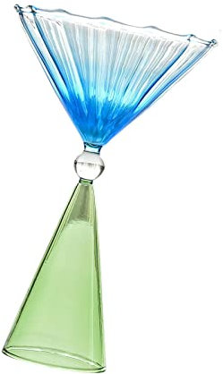 Duiaynke Fantastico calice in vetro, bicchiere da vino sfumato, bicchiere da dessert, bicchieri da vino, matrimoni, feste di compleanno o decorazione per la casa (verde)