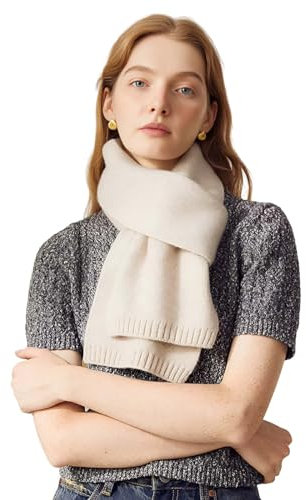 GTDOOCE Damen Winterschal Beige, Kuschelig Halstuch 160x20cm für Damen