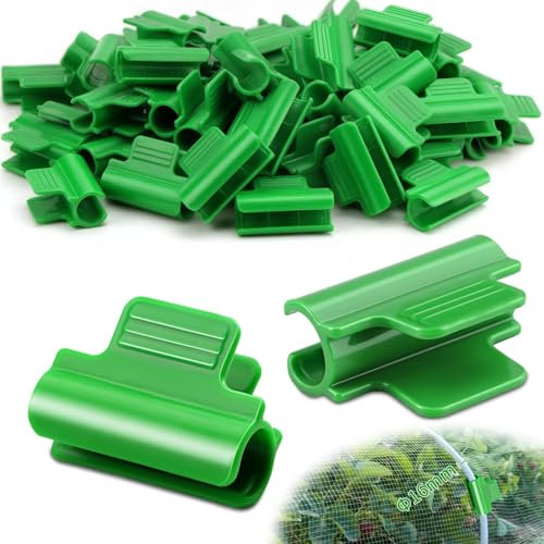 SWTYExt 40pcs Greenhouse Clamps for Ø16mm/0.63in Greenhouse Hoops Garden Clips Garden Netting Clips Plastic Plant Clips for Fixing Plant Cover Plastic Sheeting Film Row Cover