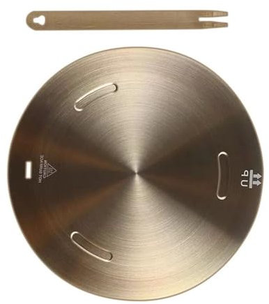 Lifenergric - Diffusore di calore per fornello a gas, piastra adattatore per piano cottura a induzione con manico rimovibile, piastra diffusore di calore per fornelli, adattatore a induzione da 16 cm