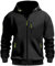 MEDUOLA Herren Kapuzenstrickjacke Sportjacke Jogging Hoodie Jungen & Männer Sweatshirt Reißverschluss Tasche Multifunktionale Strickjacke Hoodie XXL,D14 Schwarz