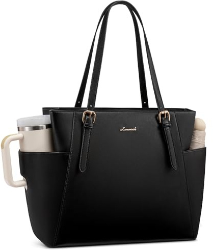 LOVEVOOK Bolso de mano grande para mujer, de piel sintética, para ordenador portátil, bolsa grande para botellas de agua, bolsa para profesores, maletín, elegante bolso para la universidad, negocios