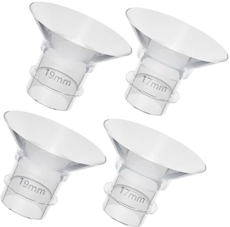 GALPADA Lot de 4 Embouts de Bride en Silicone Souple pour Tire-Lait Portable Inserts de Bride Transparents 17Mm et 19Mm Accessoires Réutilisables pour Allaitement Maternel Pièces