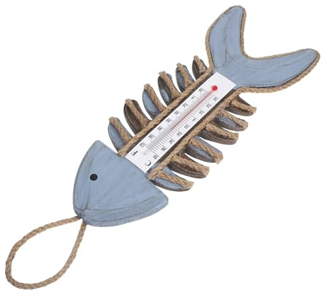 SUPVOX TermóMetro De Pared De JardíN Y Hogar DiseñO Vintage De Espina De Pescado Medidor De Temperatura Colgante Para Interior Y Exterior DecoracióN De Pared Con Temperatura