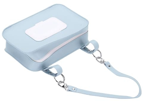 Fabater Porta Toallitas para bebé, Bolso para Pañales, Cochecito Infantil, Bolsa para Toallitas Húmedas para Colgar con Cuero de PU y Dispensador de de PVC para un Uso Fácil, (BLUE)