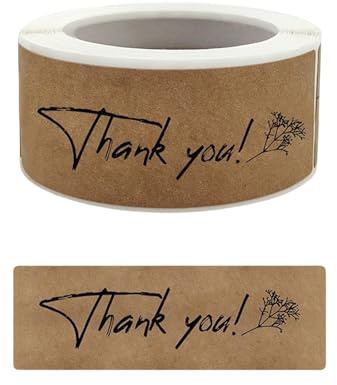 Thank You Stickers Handmade Stickers for Your Purchase, 120 Pcs Thank You Labels for Small Business Retailers and Shops Gift Wrap, Envelopes, Crafts
