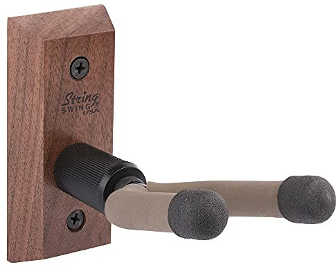 String Swing CC01B-BW Banjo Hanger Wooden Wall Holder Black Walnut Hardwood