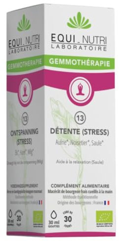 Macérat mère de bourgeons d'aulne, saule et noisetier détente (stress) 30ml gemmothérapie N°13 EQUI-NUTRI LABORATOIRE