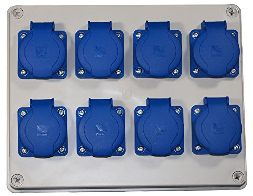 Stromverteiler Steckdosenverteiler Baustromverteiler 8 x 230 V/16A verdrahtet