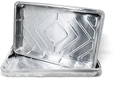 Bakery Direct 10 Large Foil Tray Bake Containers Aluminium Christmas Turkey Roasting Recyclable 12 x 8 Includes a Free 21 Disposable Piping Bag!