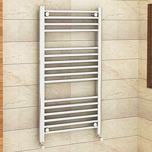 1000 x 600mm (H x W) Bathroom Central Heating Straight Ladder Towel Rail Radiator - Chrome Finish