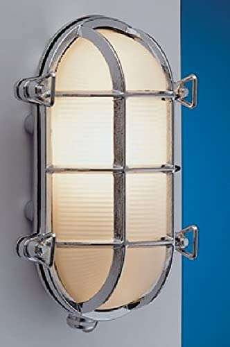 Licht-Erlebnisse Außen Wandleuchte LED aus Messing in Chrom IP54 maritimes Design Schiffslampe Bullauge Haus Eingang