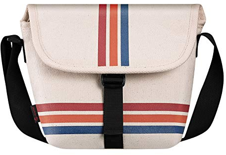 FINTIE Tasche für Polaroid Now+ Generation 3/2/1 I-Type Sofortbildkamera, Polaroid Originals OneStep+/Onestep 2 VF Segeltuch Schutzhülle Kameratasche Hülle, Streifen