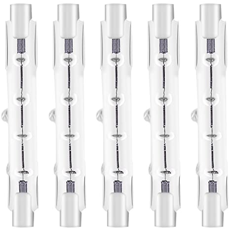 YuZhou 5 PCS 8X 78mm J78 R7s Linear Halogen Floodlight Tungsten 120W Double Ended Floodlight Bulbs Tungsten Halogen Bulb Lamp Dimmable Security Light Bulb Diall Liner Lamps （Energy Class C