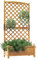 COSTWAY Fioriera da Esterno con Grigliato, Letto Rialzato in Legno con Traliccio e Fori di Drenaggio, Aiuola Rialzata per Piante Rampicanti e Fiori, 90 x 44,5 x 180,5 cm (Arancione)