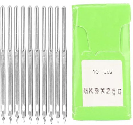 10 Uds. Agujas para Máquina de Coser Bordadas, Agujas para Máquina de Coser sin Rebabas de Acero Duradero para GK9 Home 5cm (GK9*250)