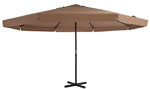 KOIECETA Sonnenschirm mit Aluminium-Mast Kurbelsystem Ampelschirm Marktschirm Gartenschirm Balkonschirm Terrassenschirm Schirm (Taupe, 500cm)