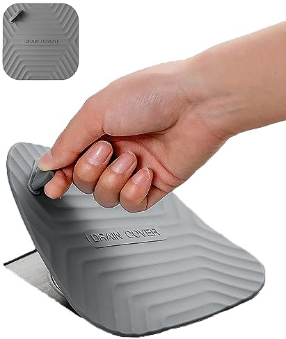 MAOYONG Cubierta de Drenaje de Ducha, tapón de bañera – Cubierta de Drenaje Cuadrada de Silicona para baño, tapón de Drenaje de bañera, tapón de Drenaje de Fregadero de Cocina, 5.9 Pulgadas, Gris