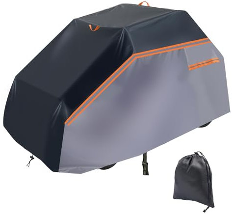 600D Lawn Tractor Cover, 201 x 140 x 117 cm Waterproof Dust UV Resistant Outdoor Garden Lawn Mower Tractor Cover with Drawstrings and Protective Bag for All Season/Weather