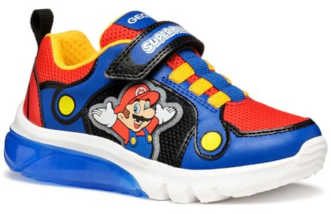 Geox J CIBERDRON Boy F - Scarpe da Ginnastica Bambino, Royal/Red,