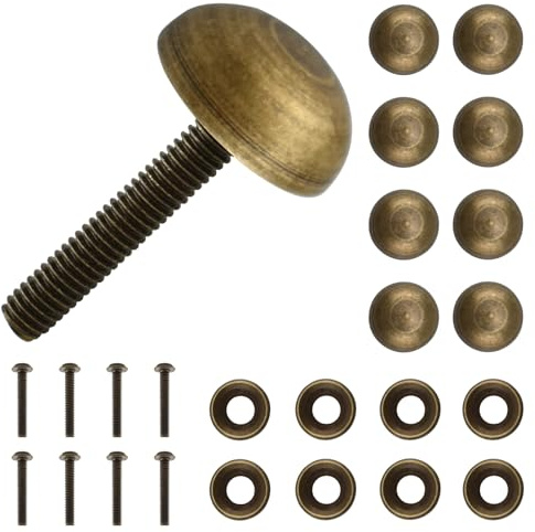 ZIUZI Brass Decorative Bolts with Caps, 8 Pack Antique Bronze Bolt Screws and Decoration Covers Kit for Mirror, Picture, Wood Box, Coat Hooks, Handle, Shutter, Furniture Repairing (15mm Cap Diameter)