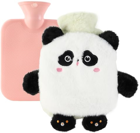 RoxNvm Bolsa de Agua Caliente, 1L Bolsa Agua Caliente Grande, Hot Water Bottle with Cover (D)