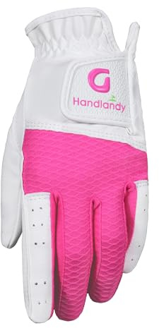 AIGEVTURE Womens Golf Gloves Left Hand Luxurious Palm Material for Unmatched Feel Pink M