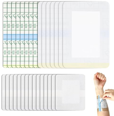 30STK duschplåster vattentät 10 x 15 6 x 7 cm plåster vattentät transparent | Vattentätt duschplåster med absorberande bomullskudde transparent bandage efter Op vattenplåster simning dusch sport