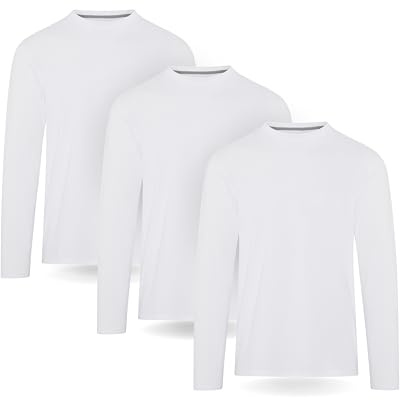 FM London T-Shirt à Manche Longue pour Homme, Tee-Shirt pour Homme, Coupe Flatteuse, Poids Premium, Col Ras-du-Cou en Coton Ultra Doux, Lot de 3