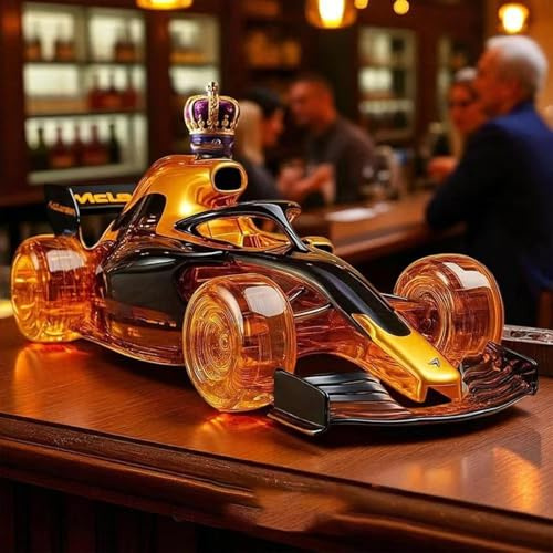 Vinskål – whiskykaraff, whiskykaraff, skulptur i form av en formel 1 racerbil, kreativ och original tom spritflaska med bil, en gåva till racerförare