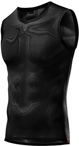 Löffler Herren Unterhemd Netz-Singlet Transtex Light Plus, Schwarz, 54