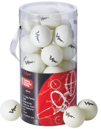 Viper Table Tennis Balls, White 40mm Regulation Size, 24 Pack
