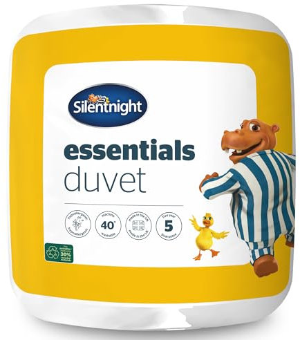 Silentnight Essentials Single Duvet - 10.5 Tog All Year Round Quilt Duvet Ideal for Summer and Winter Comfortable Soft - Hypoallergenic and Machine Washable - 135x200cm - Single