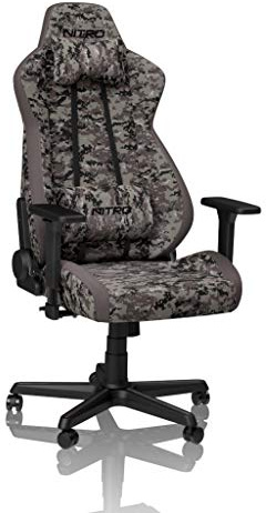 NITRO CONCEPTS S300 Chaise de Gaming - Chaise de Bureau - 135 kg - Inclinable de 90 ° à 135 ° - Réglable en Hauteur - Accoudoirs 3D - Urban Camo