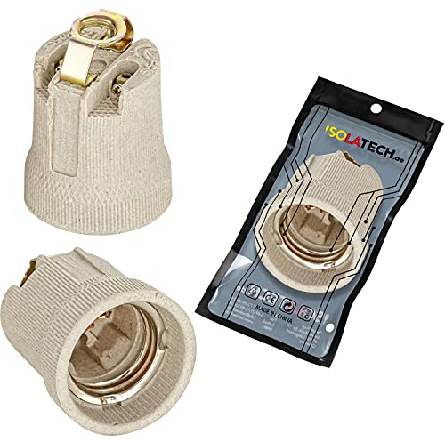 ISOLATECH 1pc E27 zócalo de cerámica con soporte de montaje y M10x1 rosca interna LED bombillas de ahorro de energía (max.250V/4A) bombillas para el hogar techo baño cocina resistente al calor