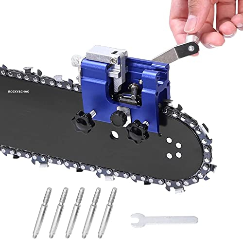 Kit d'affûtage de chaîne de tronçonneuse, kit d'affûtage de chaîne convient à tous les types de tronçonneuses (Bleu)