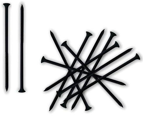 4.2mm x 75mm - Carbon Steel Drywall Plasterboard Multipurpose Long Screws Black PH2 Bugle (Pack of 100)