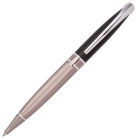 Cerruti 1881 - Stylo à Bille Austin Diamond Noir/Or Rose | Instrument d'écriture emblématique | Encre Bleue | Boîte cadeau