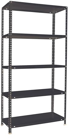 SimonRack Förvaringshylla 5 Hyllplan, 2000x1000x400 mm – Garagehylla i Grå, 100 kg Belastning per Hyllplan - Simon Classic