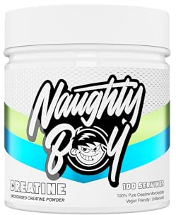 NaughtyBoy Micronised Creatine Monohydrate Powder - 300g, Unflavoured, 100% Pure 200 Mesh Strength, Power & Performance Support, Easy Mixing
