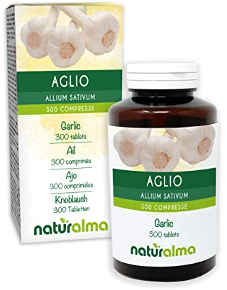 Aglio (Allium sativum) bulbi Naturalma - 150 g - 300 compresse - Integratore alimentare - Naturale e Vegano