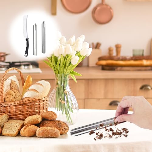 SEILETOO 2 pcs Crumb Sweepers with stiff angled bristles, Stainless Steel Table Crumbers, Bread Crumb Tool for Cleaning Dining Tables, Cushions, Waiter, Waitress Tool Accessory