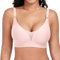 Jiuday Soutien Gorge sans Armature Grande Taille Soutiens-Gorge Femme Push Up Rembourré Soutien Gorge sans Complexe Brassiere Classiques Comfit Generous (Mesh-Rose,XL)