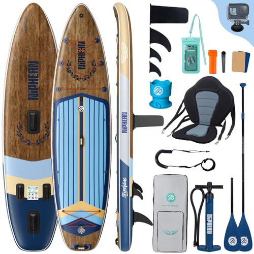 Niphean (Extra Grande) Tabla Paddle Surf Hinchable para 2+1 Personas/Familia, Paddle Surf con (Apto para Principiantes) Aleta Equilibrada, Funda Waterproof, Sup Board para Adultos, Regalo